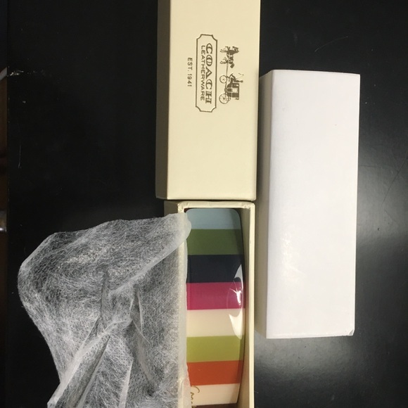BRAND NEW-Coach Multi-Color Stripe Hair Clips - Picture 4 of 9
